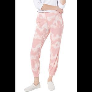 Belle by Kim Gravel Regular Tie Dye Silky Waffle Joggers Pink - Regular